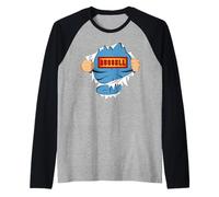 Russell Primer Nombre superhéroe para niños Llamado Russell Camiseta Manga Raglan