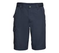 Russell Trabajo Polialgodón Sarga Azul Gris o Negro Multibolsillos Cargo Shorts
