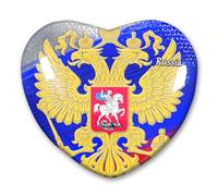 Russia - Imán para nevera, pegatinas decorativas de viaje, recuerdo de cristal en forma de corazón