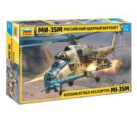 Russian Attack Helicóptero Mi-35M 1:48 Plástico Modelo Kit Zvezda