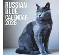 Russian Blue Calendar 2026: Elegant Cat Monthly Planner for Notes & Daily Use