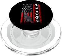 Russian Blue Cat 4th of July Patriotic American Flag Paws PopSockets PopGrip para MagSafe