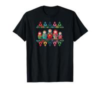 Russian Matryoshka Babushka Flowers Nesting Dolls Camiseta
