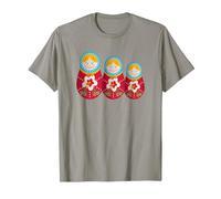 Russian Matryoshka Babushka Nesting Dolls Camiseta, Hombre, Pizarra, M