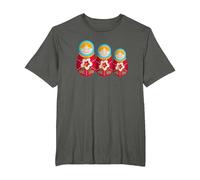 Russian Matryoshka Babushka Nesting Dolls Camiseta, Hombre Tallas Grandes, Asfalto, 3X Alto