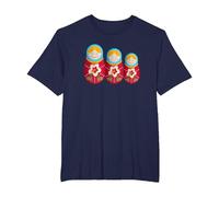 Russian Matryoshka Babushka Nesting Dolls Camiseta, Hombre Tallas Grandes, Azul Marino, 6X Alto
