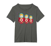 Russian Matryoshka Babushka Nesting Dolls Camiseta, Mujer Tallas Grandes, Asfalto, 4XL Grande