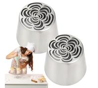 Russian Piping Tips - 2 boquillas decorativas para tartas | Rustproof, Non-Stick, Baking Accessories For Bakery, Household, Kitchen, Homemade Ensuring They Are son Easy To Clean, Stay Hygienic, And