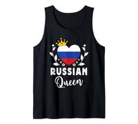 Russian Queen Russia Flag Proud Russian Woman Camiseta sin Mangas