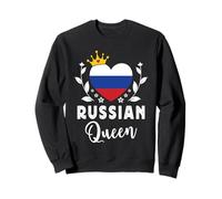 Russian Queen Russia Flag Proud Russian Woman Sudadera