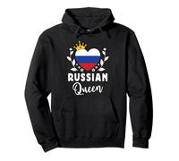 Russian Queen Russia Flag Proud Russian Woman Sudadera con Capucha