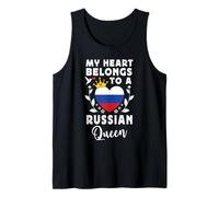 Russian Queen Russian Wife Girlfriend Russia Flag Camiseta sin Mangas
