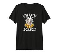 Russian Sighthound Just A Girl Who Loves Borzoi Dog Lover Camiseta Premium