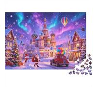 Russian Xmas Puzzles 1000 Piezas Material Reciclado Saint Basil's Cathedral Puzzles para Personas Mayores Puzzle Juego Accesorios Interesting Juego Familiar Accesorios para Adultos 38x26cm/1000pi...