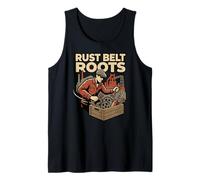 Rust Belt Roots Patrimonio Industrial Collar Orgullo Azul Humor Camiseta sin Mangas