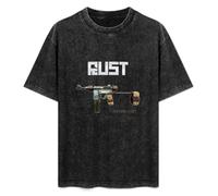 Rust Game Custom SMG Weapon Mens T-Shirt Casual Black tee Cotton Graphic Unisex Shirts L