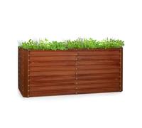 Blumfeldt Rust Grow Macetero elevado de chapa de acero galvanizado con acabado oxidado
