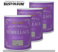 RUST-OLEUM 3X125 ML Laca Para Muebles Metálica Plata Shabby Rustoleum Chalky