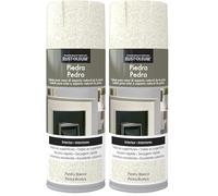 Rust-Oleum pintura efecto Piedra en spray Piedra Blanca 400 ml (Paquete de 2)