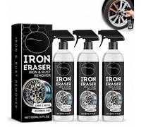 Rust Remover & Iron Eraser - Automotive Spray for Car Wheels & Paint, Fast Acting Rust & Brake Dust Remover, Professional Metal Surface Cleaner (3pcs)