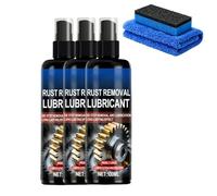 Rust Remover Lubricant Spray, Heavy Duty Metal Stain Cleaner for Car, Tools, Chains, Fast-Acting Cleaner for Multiple Surfaces (3pcs)