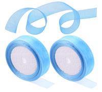 Rustark 2 rollos de cinta de organza transparente azul de gasa transparente para envolver regalos, invitaciones, Navidad, cumpleaños, boda, decoración de fiesta (2,5 cm x 23 m)