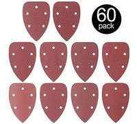 Rustark 60 unidades de papel de lija con detalle de ratón para cierre de velcro, diferentes variedades 40/60/80/100/120/180/240/320/400/800 ratón hojas de lija Set de almohadillas de lijado gancho y lazo