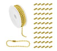 Rustark Cadena de bolas, cadena de cuentas de latón pequeña, para hacer joyas, cadenas conectoras para collares de bricolaje, 1M,5M, Latón, Sin piedra preciosa