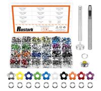 Rustark Flor Metal Eyelets Grommets Hole Small Craft Eyelets Bag Sewing Grommet Eyelets Fabric Clothing Eyelets for Shoes Clothes Bag (10 Colors Flower Shaped Eyelets Set)