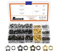 Rustark Flor Metal Eyelets Grommets Hole Small Craft Eyelets Bag Sewing Grommet Eyelets Fabric Clothing Eyelets for Shoes Clothes Bag (4 colores surtidos)