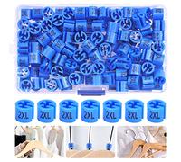Rustark Juego de 150 marcadores de ropa de color azul XXL, tamaño grande, de plástico, codificación de colores, clips de tamaño con caja de almacenamiento (XXL)