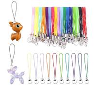Rustark Juego de 200 correas de anillo de teléfono de colores mixtos, dijes de teléfono, cordón para teléfonos celulares, anillo dividido, cordón para colgar teléfono, unidad flash USB, llavero