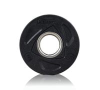 RUSTER Discos de Pesas con Agarre 50 mm de Hierro Recubierto en Goma Natural, Compatibles con Barra Olímpica, Weight Plates para Entrenamiento de Fuerza en Casa y Gimnasio (1,25-25 kg) (Negro, 1,25kg)