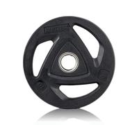 RUSTER Discos de Pesas con Agarre 50 mm de Hierro Recubierto en Goma Natural, Compatibles con Barra Olímpica, Weight Plates para Entrenamiento de Fuerza en Casa y Gimnasio (1,25-25 kg) (Negro, 10kg)