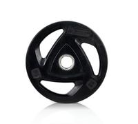 RUSTER Discos de Pesas con Agarre 50 mm de Hierro Recubierto en Goma Natural, Compatibles con Barra Olímpica, Weight Plates para Entrenamiento de Fuerza en Casa y Gimnasio (1,25-25 kg) (Negro, 15kg)