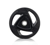 RUSTER Discos de Pesas con Agarre 50 mm de Hierro Recubierto en Goma Natural, Compatibles con Barra Olímpica, Weight Plates para Entrenamiento de Fuerza en Casa y Gimnasio (1,25-25 kg) (Negro, 25kg)