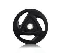 RUSTER Discos de Pesas con Agarre 50 mm de Hierro Recubierto en Goma Natural, Compatibles con Barra Olímpica, Weight Plates para Entrenamiento de Fuerza en Casa y Gimnasio (1,25-25 kg) (Negro, 20kg)