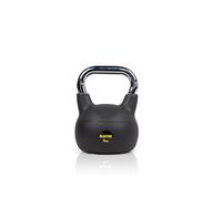 RUSTER Kettlebell de PVC rellena de arena metálica para entrenamiento funcional, pesa rusa con mango de acero cromado antideslizante y base estable, ideal para casa y gimnasio (Negro 4kg)