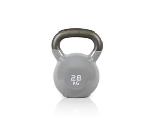 RUSTER Kettlebell Studio 28kg. Pesa Rusa recubierta de Vinilo, Mango Ergonómico, Base Estable, Entrenamiento Funcional, Fitness en Casa.