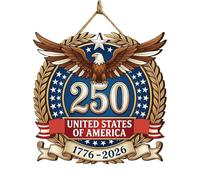 Rustic 250 Decorations Door Sign, Wooden Hangable Doorplate, Spring Welcome | Farmhouse Style Decorative Sign, Indoor Outdoor Wall Ornament For Window Porch Patio Home Holiday Garage