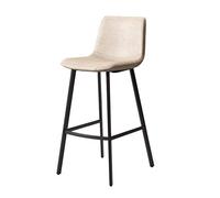 Rustic Barstool with Black Metal Legs (75cm Seat Height, Gray Backrest)