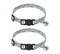 Rustic Beach - Collar de metal blanco turquesa para cachorros, paquete de 2 collares ligeros para perros pequeños