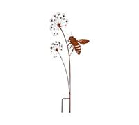Rustic Bee Garden Stakes - Metal Yard Art Decor & Flower Bed Lawn Ornaments