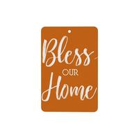 Rustic Bless Our Home On Orange - Ambientadores para coche, 4 unidades, tarjetas perfumadas colgantes, tarjetas perfumadas para coche, tabletas de aromaterapia