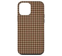 Rustic Brown Taupe Gingham Fall Farmhouse Aesthetic Carcasa para iPhone 12 Mini
