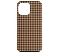 Rustic Brown Taupe Gingham Fall Farmhouse Aesthetic Carcasa para iPhone 13 Pro MAX
