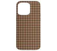 Rustic Brown Taupe Gingham Fall Farmhouse Aesthetic Carcasa para iPhone 15 Pro MAX
