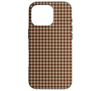 Rustic Brown Taupe Gingham Fall Farmhouse Aesthetic Carcasa para iPhone 16 Pro