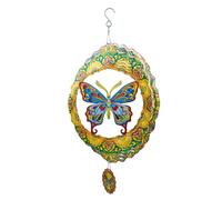 Rustic Butterfly Wind Spinners - Metal Porch Yard Sculpture, Outdoor Decor Art, Elegant Garden Spinner | Portable Patio Backyard Courtyard Balcony Ornament for Housewarming Birthday Landscape