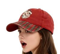 Rustic Christmas Hat - Red Vintage Baseball Cap, Christmas Trucker Hat with Curved Brim and Adjustable Strap | Unisex Baseball Cap for Men, Women, Child, Adult, Friends | Red Santa Hats